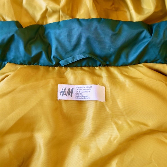 H&M Kids Green removable Hooded Puffed Vest 3/4T - Picture 8 of 11